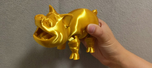 Flexi Zlaté Prasátko - 13 cm - 3D tisk — foto 2