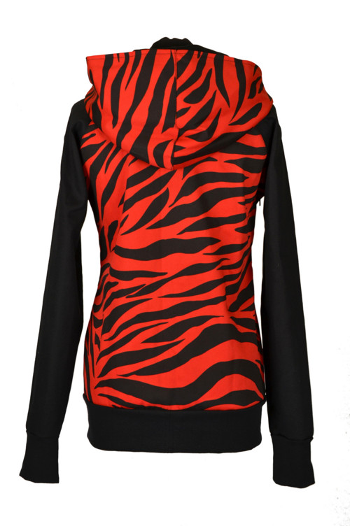 Punk celoroční bunda - červená zebra/černá — foto 2