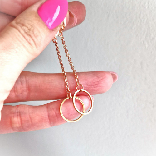 Ocelové náušnice*karma*visací*rosegold — foto 5