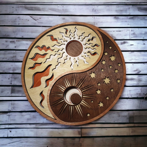 Dřevěný Obraz Yin Yang — foto 3
