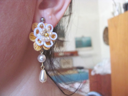 Meruňkovocitronové, elegantní náušnice — foto 3