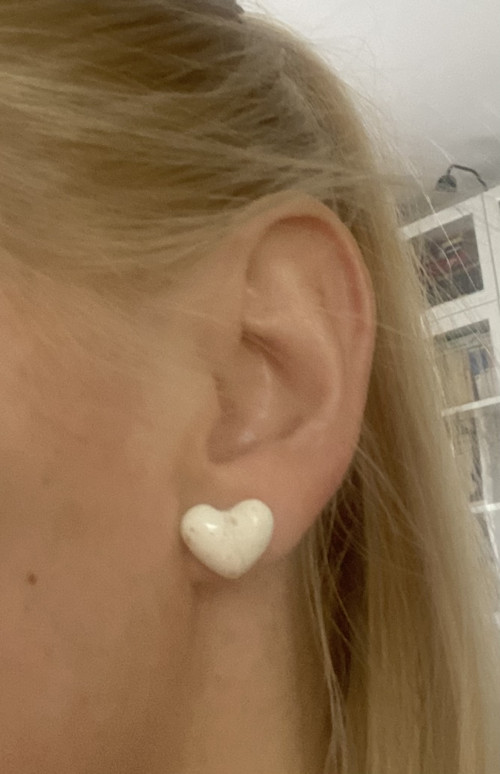 Náušnice porcelánová pomerančová srdíčka — foto 2