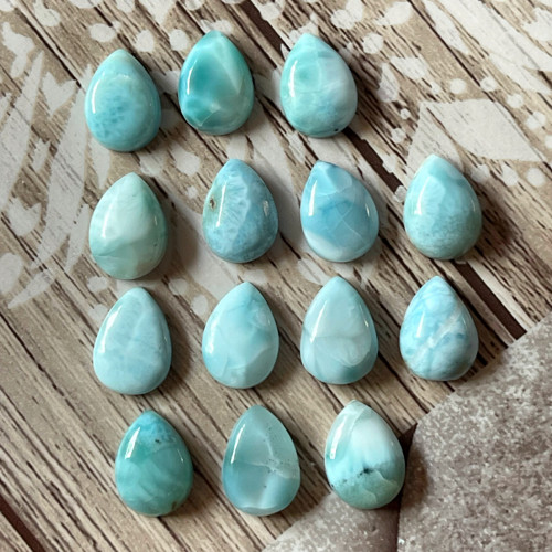 Larimar kabošon kapka / 14x10mm — foto 6