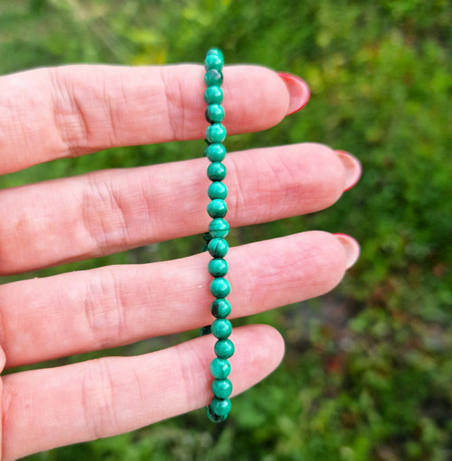 Přírodní světlejší malachit*náramek 0,45 cm — foto 6