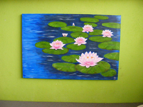 Obraz Lekníny na plátně 90x60 cm — foto 3