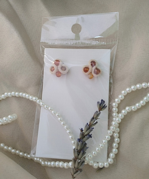 Minimalistické soutache naušnice s karneolem — foto 2
