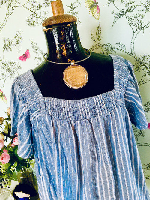 Halenka modrobílé boho — foto 3
