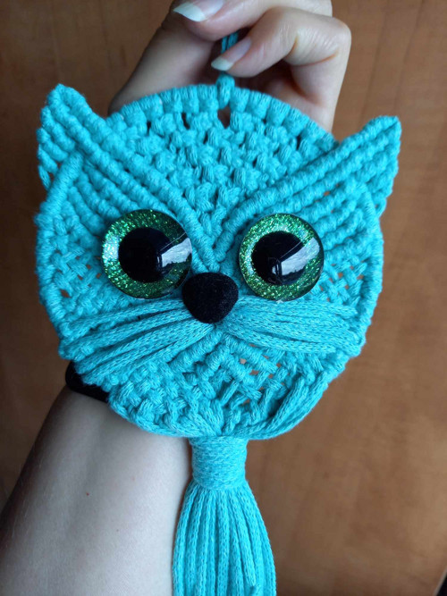 Kočka / macramé / nástěnná dekorace — foto 3