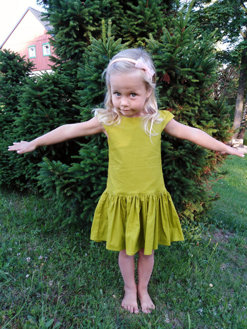 Bavlněné šatičky UZUME, zelené, 110 — foto 4
