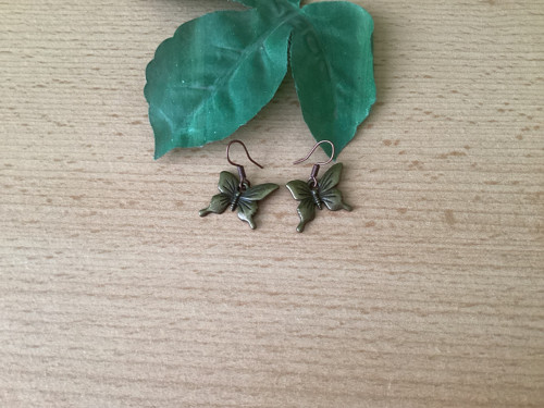 Náušnice motýlci staromosaz — foto 2