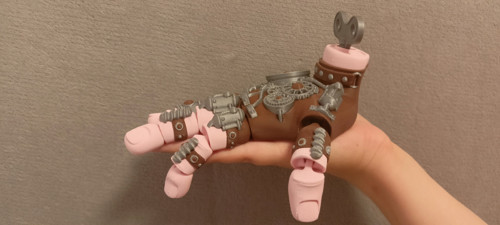 Flexi Steampunková Ruka - 19 cm - 3D Tisk — foto 3