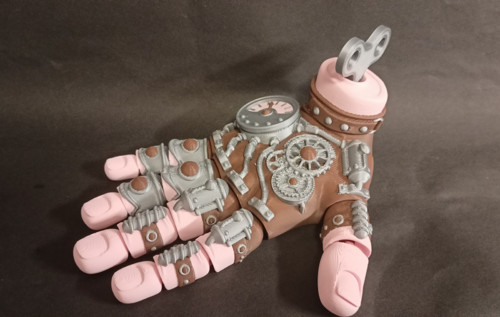 Flexi Steampunková Ruka - 19 cm - 3D Tisk — foto 4