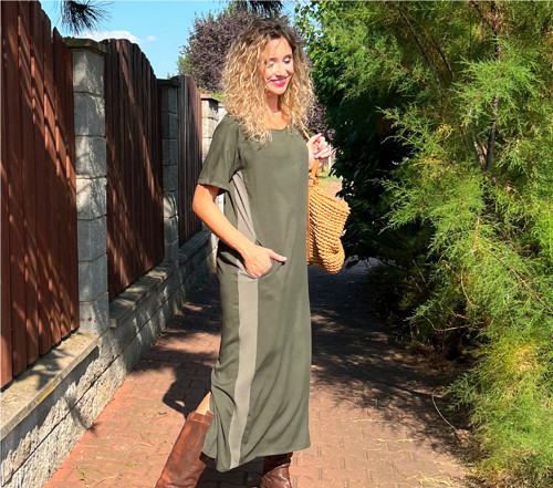 Khaki šaty rovné — foto 2