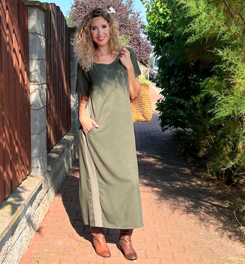 Khaki šaty rovné — foto 5