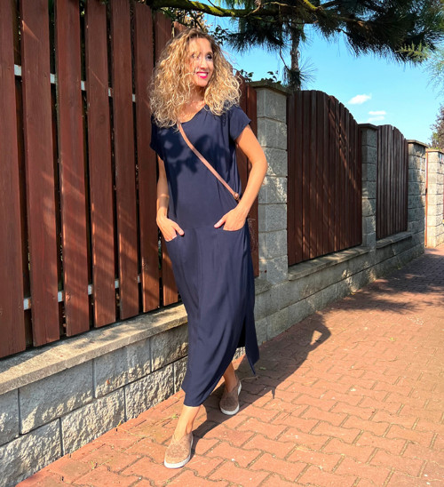 Rovné šaty tmavě modré — foto 5