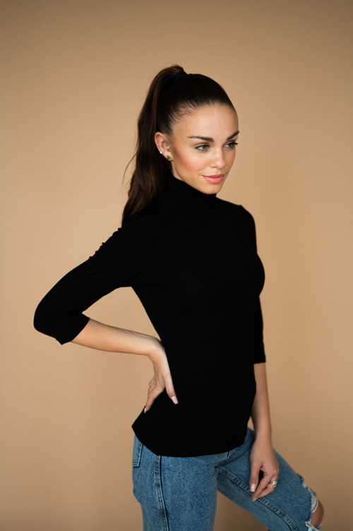 Triko bambusové - černé, stoják — foto 2