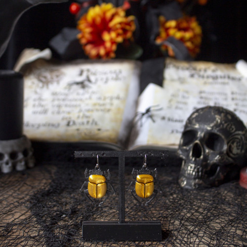 Náušnice Halloween - Skarabeus — foto 3
