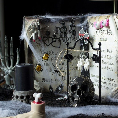 Náušnice Halloween - kotva se srdíčky — foto 4