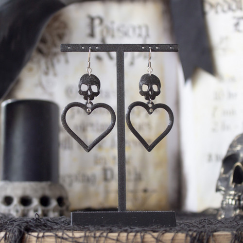 Náušnice Halloween lebky a láska — foto 3
