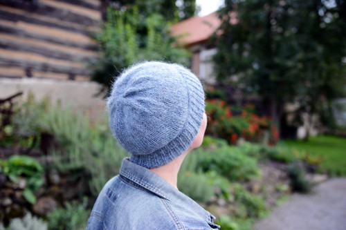 Modrá čepice alpaka/mohér/hedvábí — foto 2