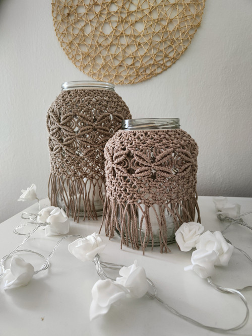 Velké svícny macramé Sušené květy — foto 3