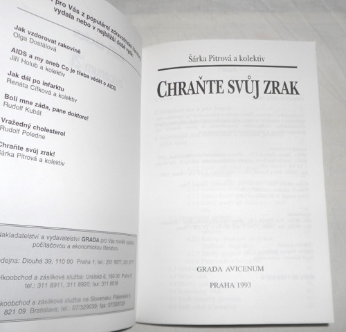 Šárka Pitrová: Chraňte svůj ZRAK, 1993 — foto 2