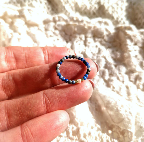 Perla*světlý lapis Lazuli*prsten — foto 3