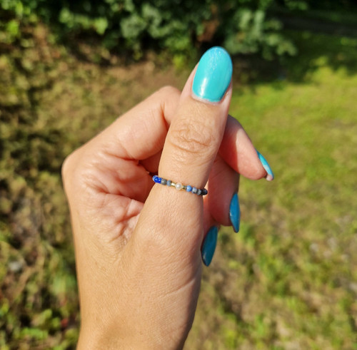 Perla*světlý lapis Lazuli*prsten — foto 5