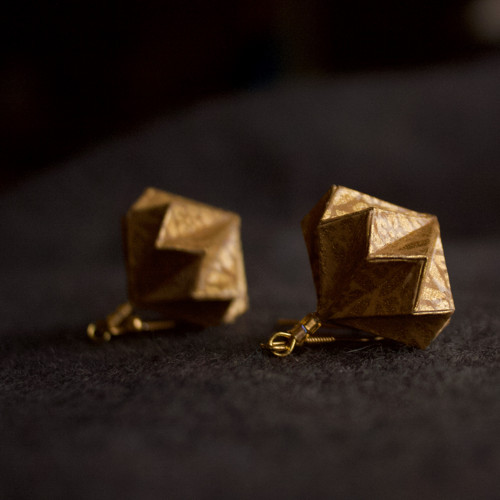 Origami náušnice "zlaté" — foto 5