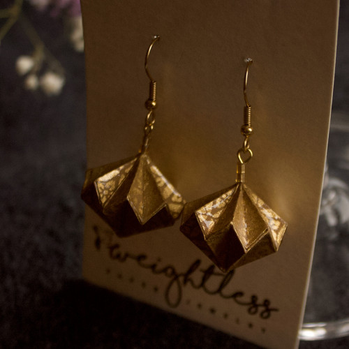 Origami náušnice "zlaté" — foto 4