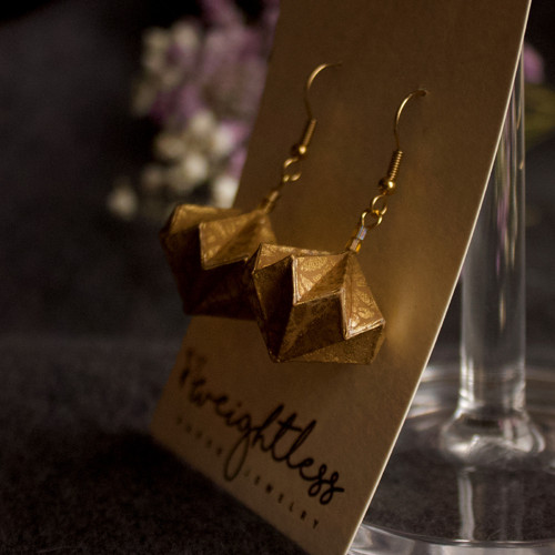 Origami náušnice "zlaté" — foto 3