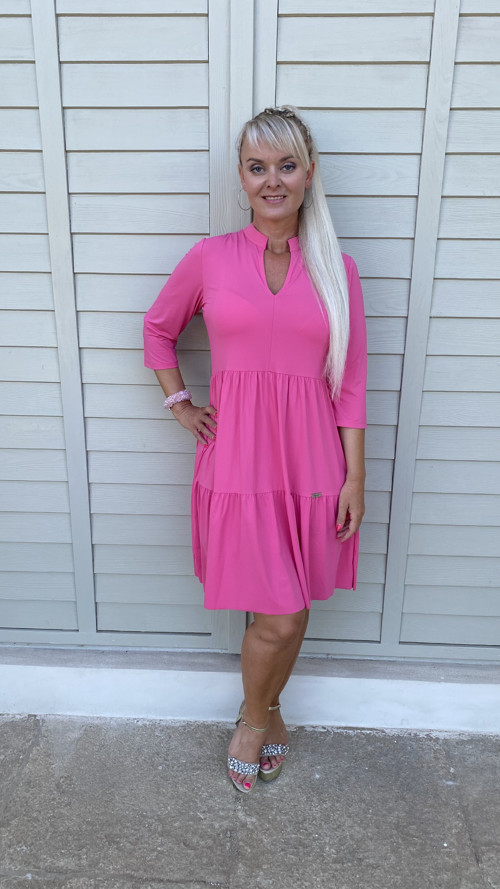 Růzové šaty oversize 3/4 rukáv — foto 2