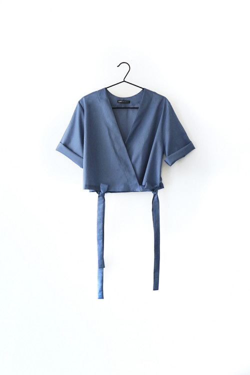 Raito blue ~ zavinovací kimono košile — foto 2