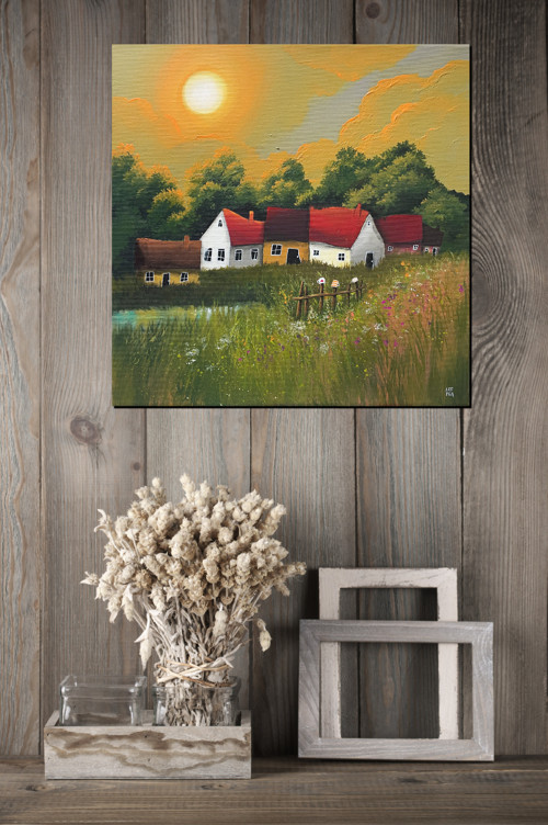 Zapadá slunéčko - 40x40cm — foto 4