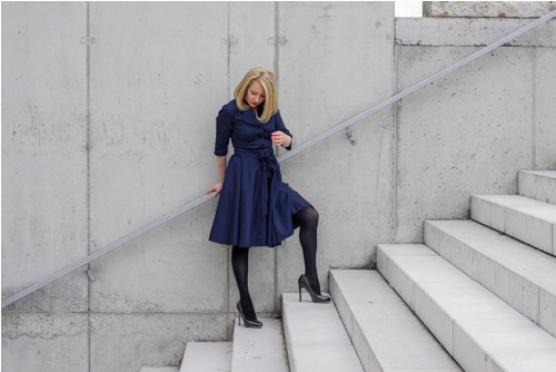 Košilové šaty MILA, indigo modrá — foto 2