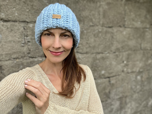 Vlněná čepice PERUANA - pomněnková — foto 3