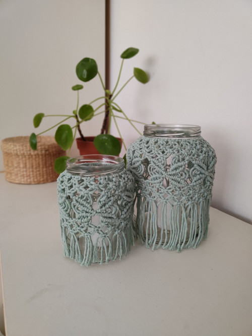Sada (2ks) macramé zelená Aloe — foto 4