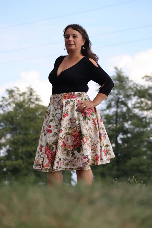 Zavinovací sukně, béžová — foto 2