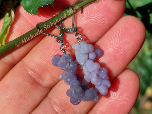 Náušnice s hroznovým chalcedonem + video — foto 5
