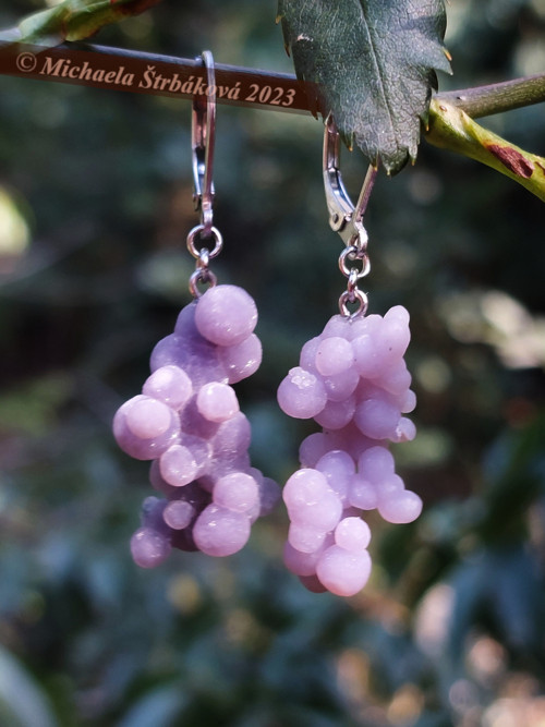 Náušnice s hroznovým chalcedonem + video — foto 2