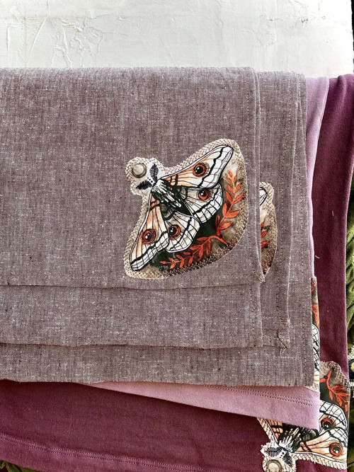 "Můří zavinutí", lněný šál — foto 2
