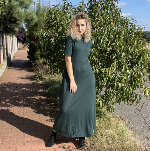Zelené šaty s rolákem dlouhé — foto 3