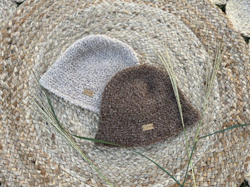 Klobouček alpaka BOUCLÉ - béžový — foto 3
