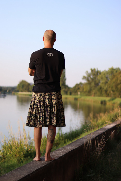 Pánská bavlněná sukně- khaki — foto 6