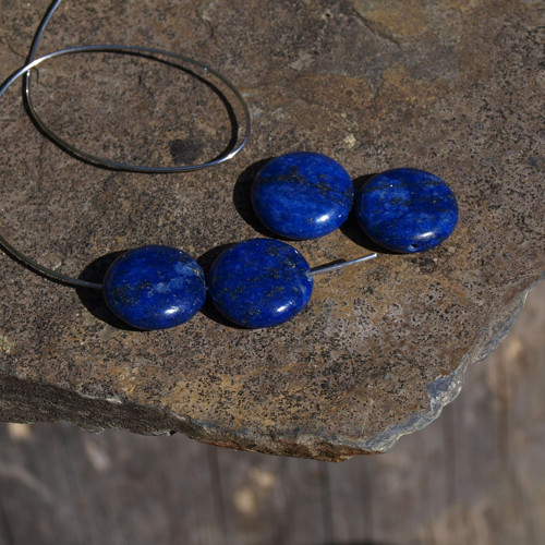Lapis lazuli, pár čoček 16 mm — foto 4