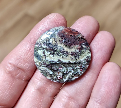 Mechový achát, ID 3160, průměr 29 mm — foto 2