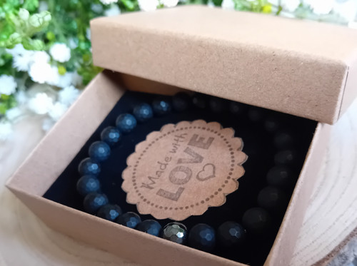 Pánský náramek onyx a hematit — foto 5