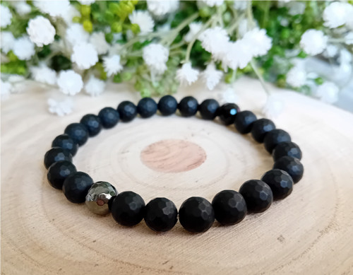 Pánský náramek onyx a hematit — foto 2
