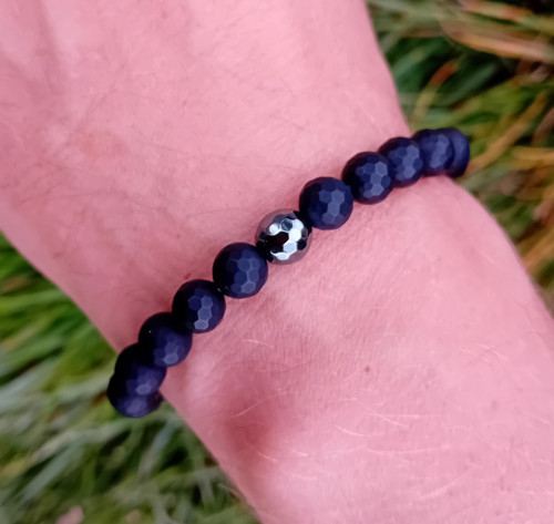 Pánský náramek onyx a hematit — foto 3