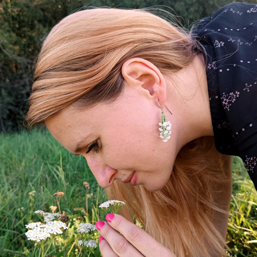 Řebříček bílý - náušnice — foto 2